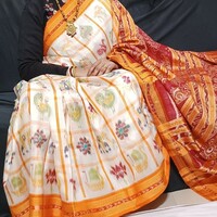  Sambalpuri silk pata  Saree wedding and festival  party wear silk Saree  - Thumbnail 7