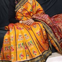  Sambalpuri silk pata  Saree wedding and festival  party wear silk Saree  - Thumbnail 8