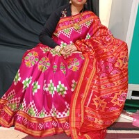  Sambalpuri silk pata  Saree wedding and festival  party wear silk Saree  - Thumbnail 9