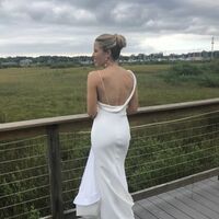 V Neck Draped Sheath Backless Wedding Dress,Beach Wedding Gown Back Open Custom Cheap,1722 - Thumbnail 1