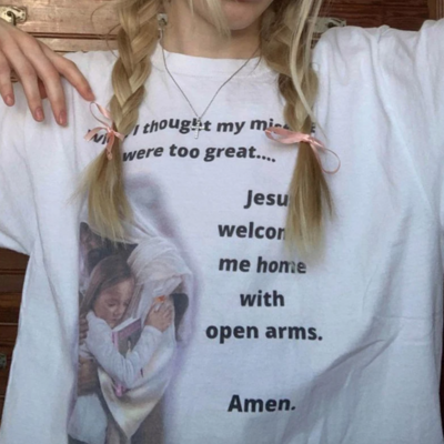 Jesus welcomed me home with open arms tee