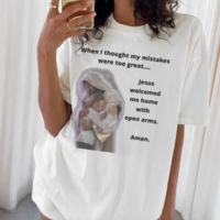 JESUS WELCOMED ME HOME WITH OPEN ARMS TEE - Thumbnail 1