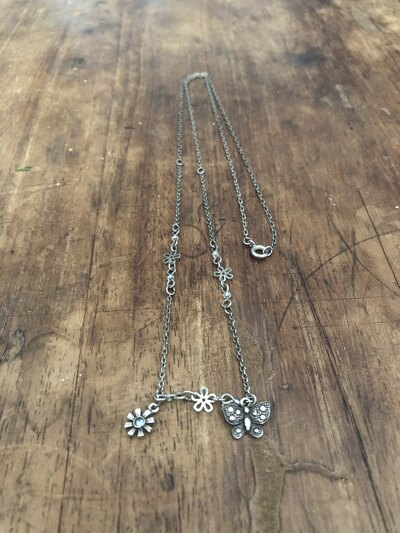 Dainty Butterfly Floral Necklace