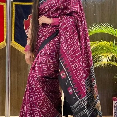 Sambalpuri silk pata  saree wedding and festival  party wear silk saree 