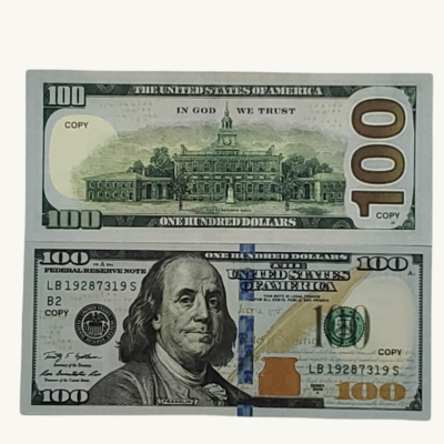Prop money 350 pieces $100 full print,double sided fake bills ,for movie dollar for education,video,gift ,game,play money