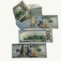 Prop Money $100  X 275 Pieces Full print, fake bills Double sided movie dollar for education, video, game ,fun,gift,play money - Thumbnail 2