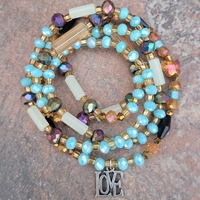 EGYPTIAN LOVE 💜 GLOW IN THE DARK CRYSTAL HANDMADE WAIST BEADS By Nubian Collection Artwear 🎨  - Thumbnail 3