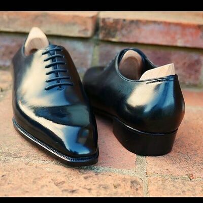 Wholecut oxford deco style toe shape lace up dress shoes - Thumbnail 2