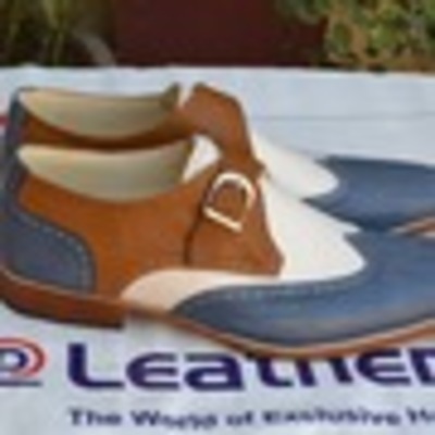 Handmade tri-tone single monk strap loafers shoes - Thumbnail 1