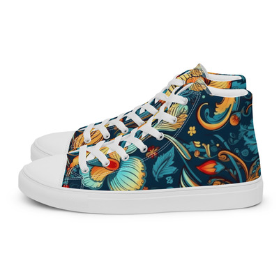  Dark Blue Bohemian Deeps Womens high top canvas shoes