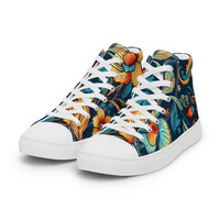   Bohemian Deeps Womens high top canvas shoes - Thumbnail 3