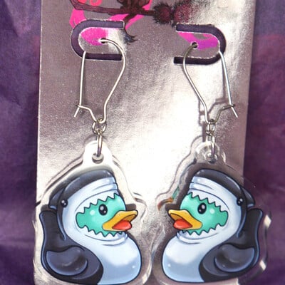 Shark duck earrings ( key-chain or sticker) (sold separately) 