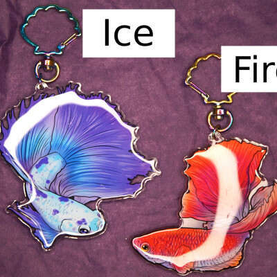 Beta fish keychains (fire or ice) - Thumbnail 5