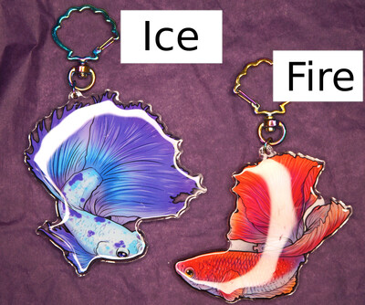 Beta Fish Keychains (Fire or Ice)