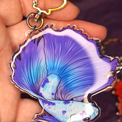 Beta fish keychains (fire or ice)