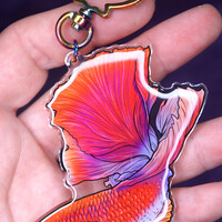Beta Fish Keychains (Fire or Ice) - Thumbnail 2