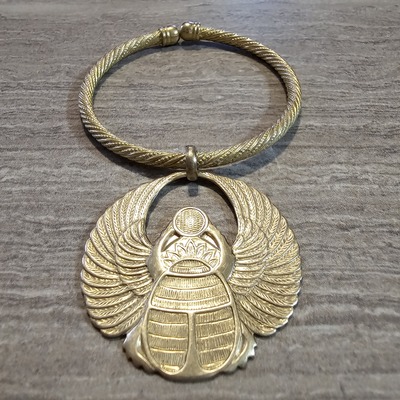 Khepera Brass Charm Bangle 