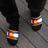 Colorado Rainbow Flag Mens slides - Thumbnail 1