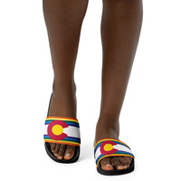Colorado Rainbow Flag Women's slides - Thumbnail 6