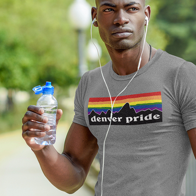 Denver pride rainbow mountain short-sleeve unisex t-shirt