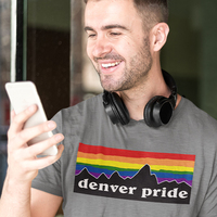 Denver Pride Rainbow Mountain Short-Sleeve Unisex T-Shirt - Thumbnail 1