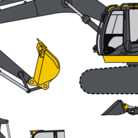 Vector excavators editable poster - Thumbnail 2