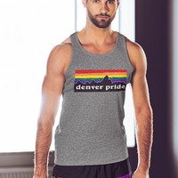Denver Pride Rainbow Mountain Mens premium tank top - Thumbnail 1
