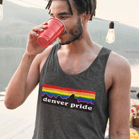 Denver Pride Rainbow Mountain Mens premium tank top - Thumbnail 4