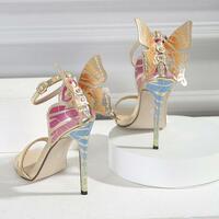 Hologram Butterfly High Heels Strappy Sandals - Thumbnail 3