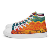 Bohemian Red Sky  Womens high top canvas shoes - Thumbnail 1