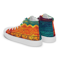 Bohemian Red Sky  Womens high top canvas shoes - Thumbnail 2