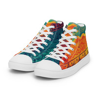 Bohemian Red Sky  Womens high top canvas shoes - Thumbnail 3