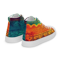 Bohemian Red Sky  Womens high top canvas shoes - Thumbnail 5