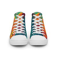 Bohemian Red Sky  Womens high top canvas shoes - Thumbnail 7