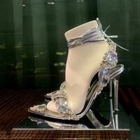 Glitter Rhinestone High Heels Strappy Sandals - Thumbnail 1