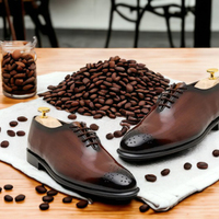 Handmade Brown Lace Up Leather Shoes, Men's Dress Shoes - Thumbnail 1