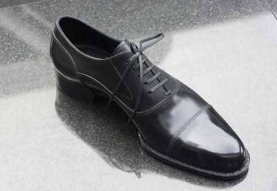 Latest Men's Handmade Black Cap Toe Office Wear Lace Up Shoes