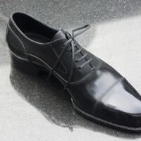 Latest Men's Handmade Black Cap Toe Office Wear Lace Up Shoes - Thumbnail 1