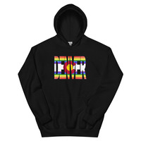 Denve CO Rainbow Flag Black Unisex Hoodie - Thumbnail 3
