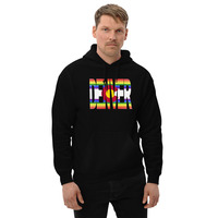 Denve CO Rainbow Flag Black Unisex Hoodie - Thumbnail 4