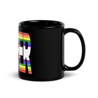 Denver CO Rainbow Flag Black Glossy Mug - Thumbnail 2
