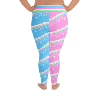 pink and blue rainbow plus size leggings - Thumbnail 1