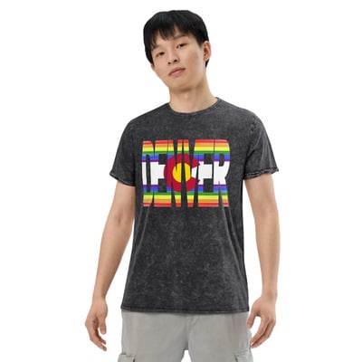 Denver co rainbow flag denim unisex t-shirt