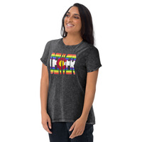 Denver CO Rainbow Flag Denim Unisex T-Shirt - Thumbnail 5
