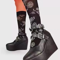 Personal punk thick bottom ultra -high heels Japanese JK slope bottom single shoes - Thumbnail 6