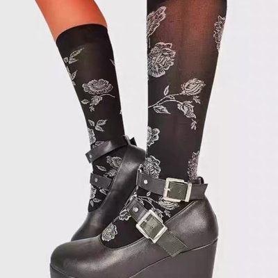 Personal punk thick bottom ultra -high heels japanese jk slope bottom single shoes