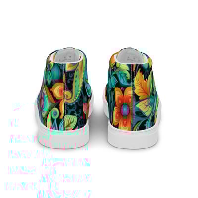 Bohemian blues womens high top canvas shoes