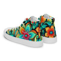 Bohemian Blues Womens high top canvas shoes - Thumbnail 2