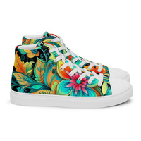 Bohemian Blues Womens high top canvas shoes - Thumbnail 4