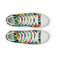 Bohemian Blues Womens high top canvas shoes - Thumbnail 8